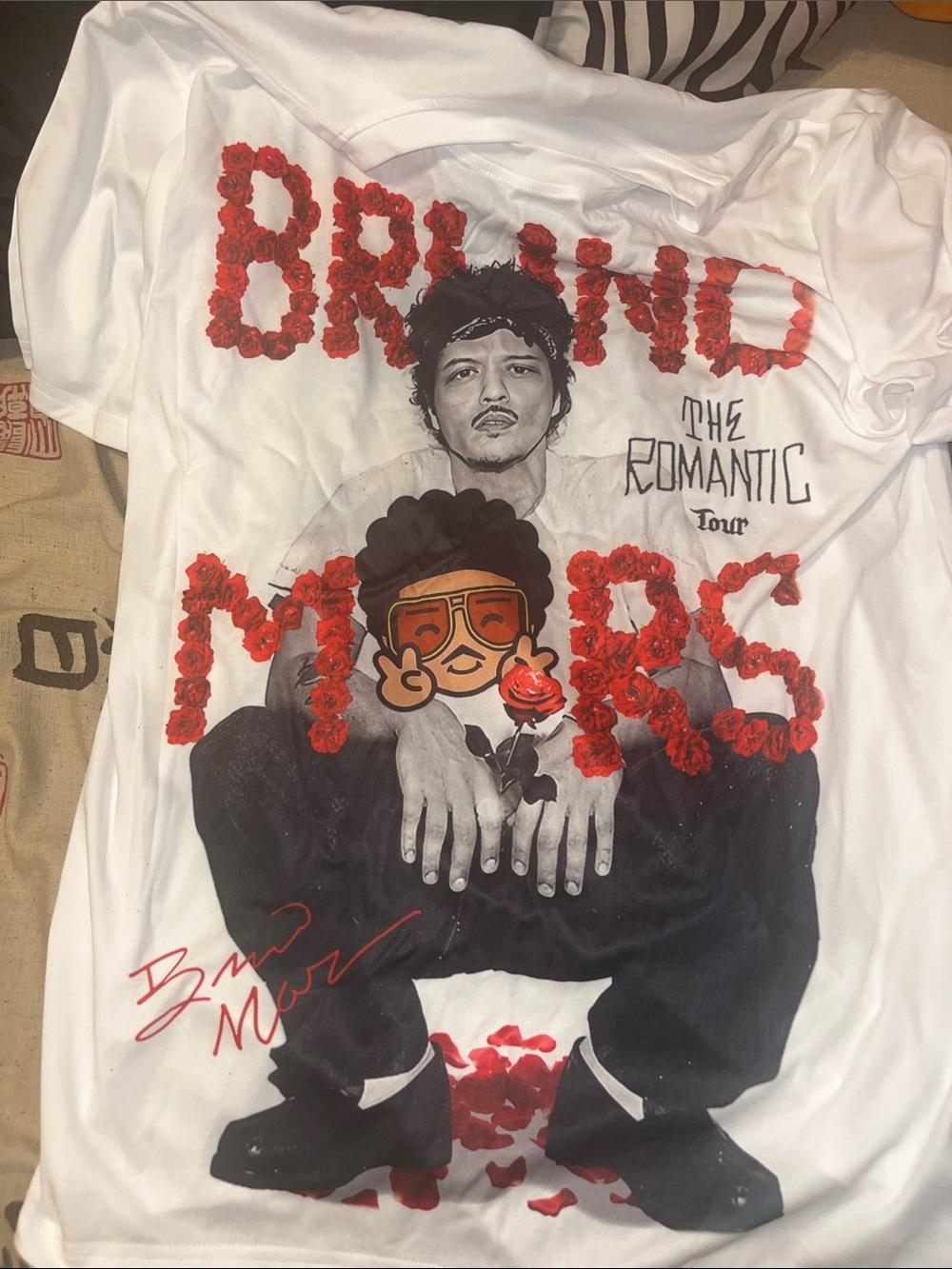 Bruno Mars x The Romantic Tour Graphic Tee — White